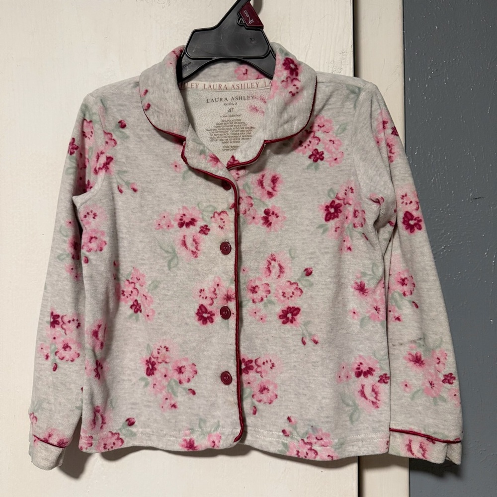 Toddler Girls Pink Floral Pajama Top